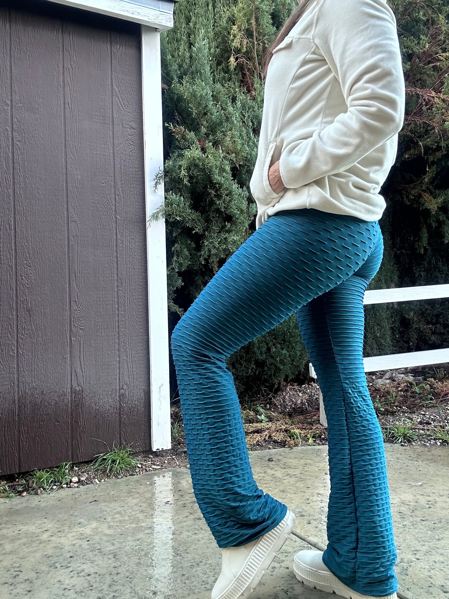 Flare Honeycomb Long Pants