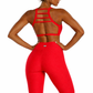 Honeycomb Set – Red Sculpting Capris & Miami Vice Crop Top (2-Piece Activewear Set)